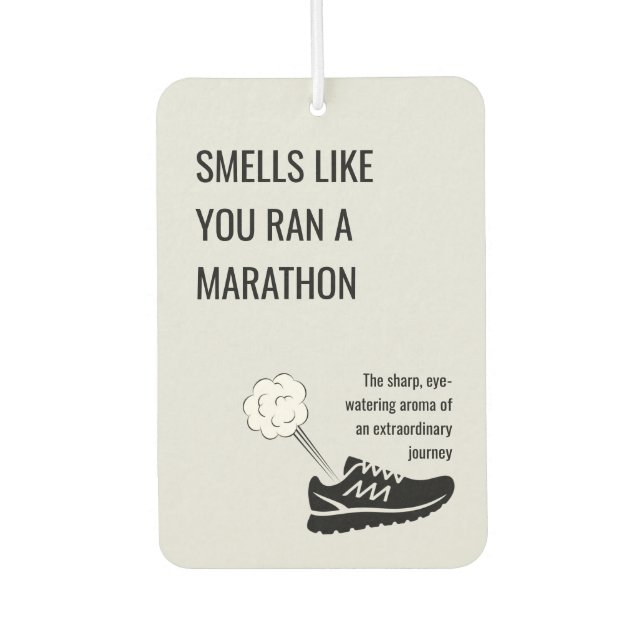 Smells like you ran a marathon car air freshener (Front)