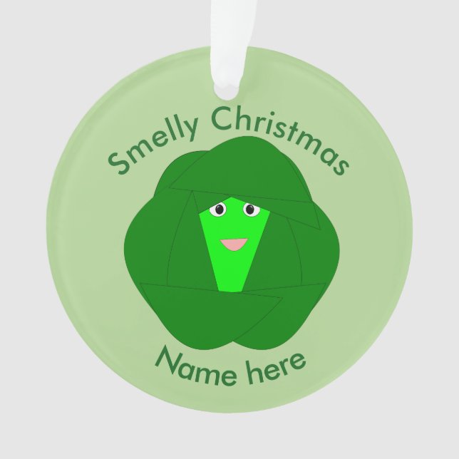 Smelly Christmas Brussels Sprout Acrylic Ornament (Front)