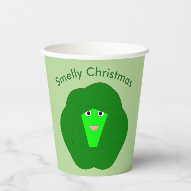 Smelly Christmas Brussels Sprout Custom Paper Cups (Front)