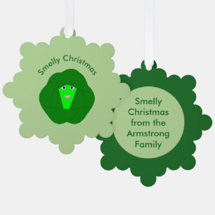 Smelly Christmas Brussels Sprout Custom Tree Decoration Card
