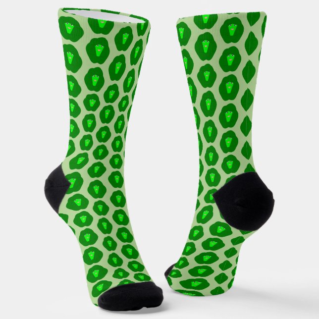 Smelly Christmas Brussels Sprout Patterned Socks (Angled)