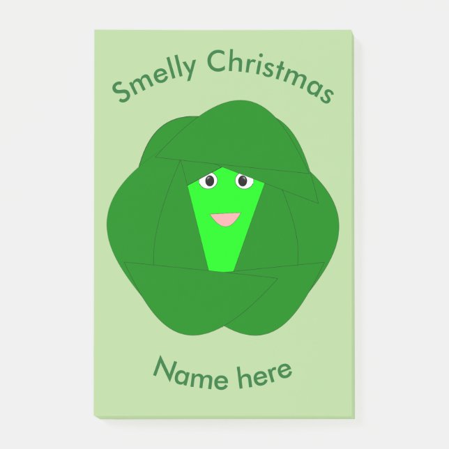 Smelly Christmas Brussels Sprout Post it notes Pad (Front)