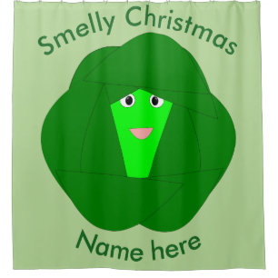 Smelly Christmas Brussels Sprout Shower Curtain