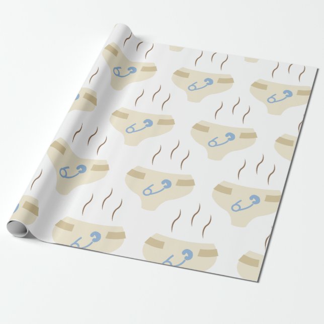 Smelly Diaper Wrapping Paper (Unrolled)