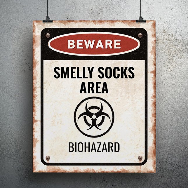 Smelly socks area sign with biohazard icon (Creator Uploaded)