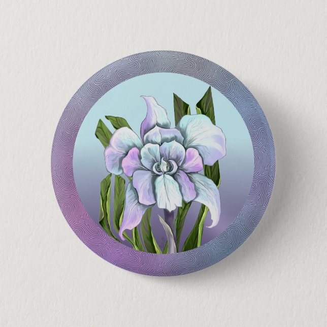 Smeraldo Flower 6 Cm Round Badge (Front)