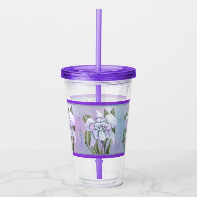 Smeraldo flower acrylic tumbler (Front)