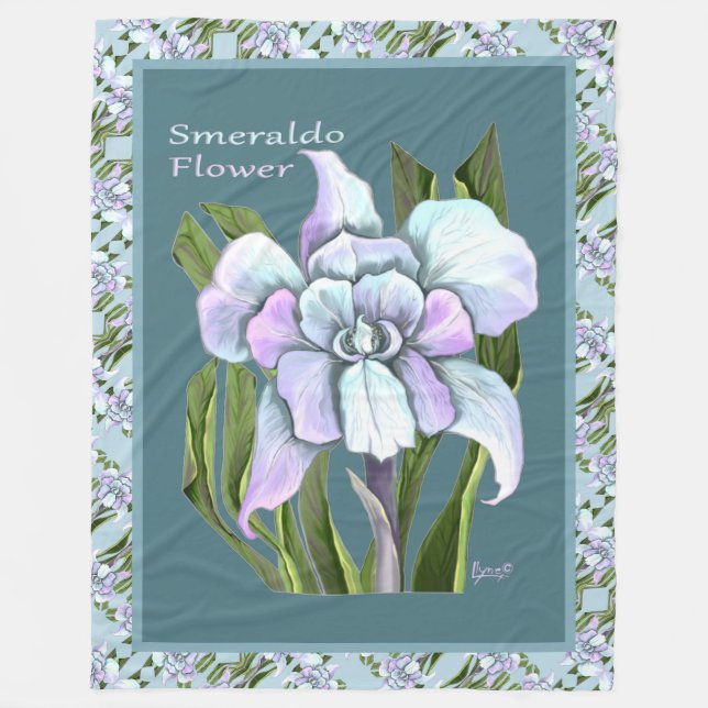 Smeraldo flower Fleece Blanket (Front)