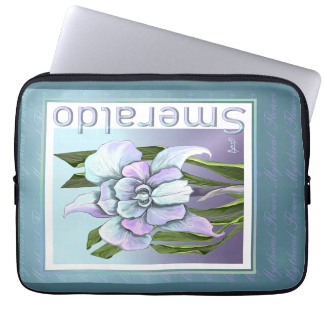 Smeraldo flower  laptop sleeve (Front)