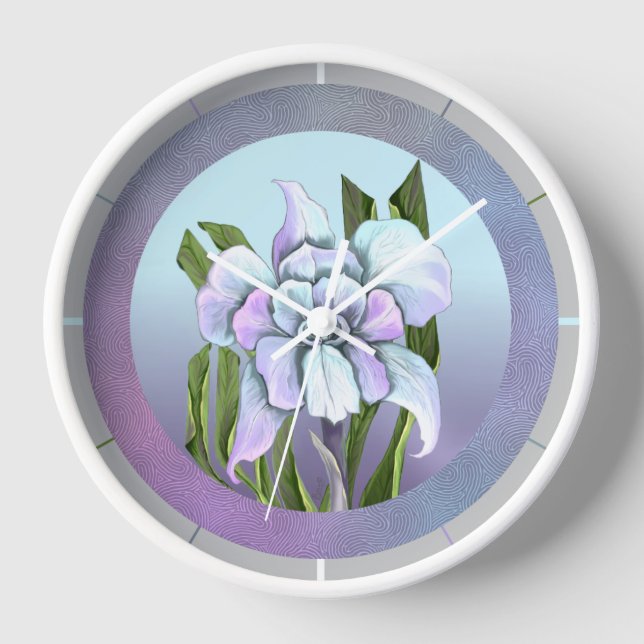 Smeraldo Flower Round Clock (Front)