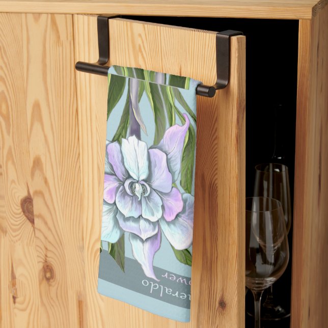 Smeraldo flower tea towel (Thirds Fold)