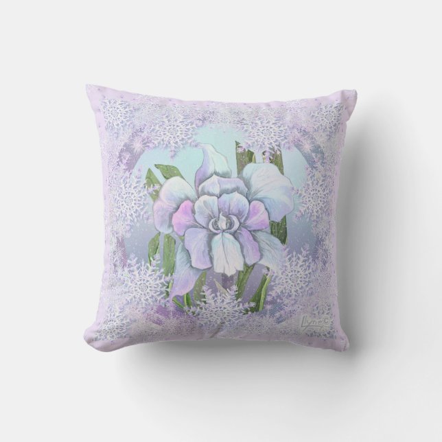 Smeraldo flower throw pillow (Front)