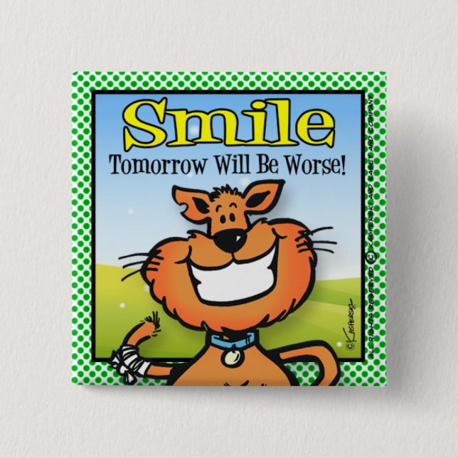 Smile 15 Cm Square Badge (Front)