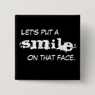 Smile 15 Cm Square Badge