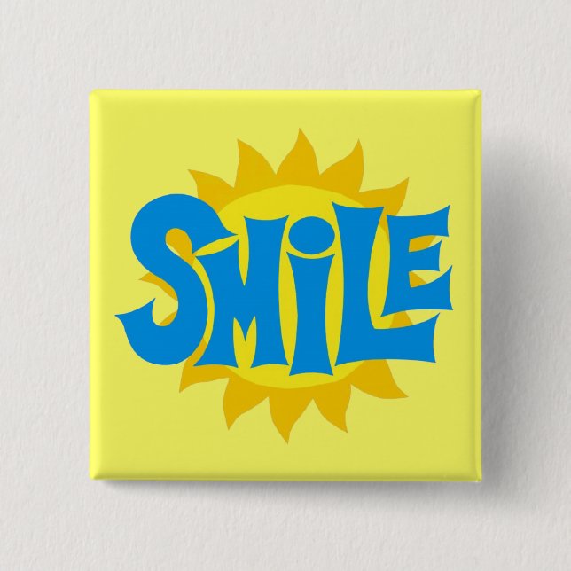 Smile 15 Cm Square Badge (Front)