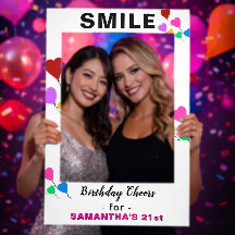 Smile 21st Birthday Cheers Heart Balloons Any AGE