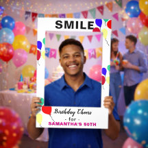 Smile 50th Birthday Cheers Balloons Any AGE