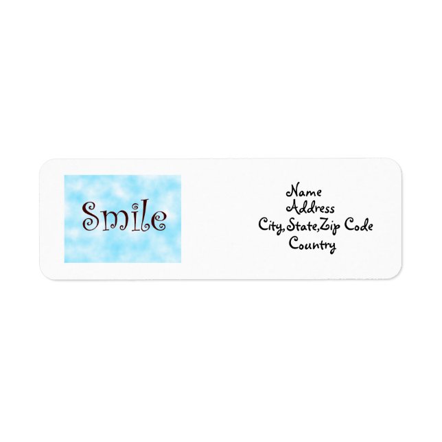 Smile-address label return address label (Front)