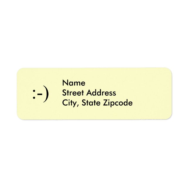 Smile ~ Address Label Return Address Label (Front)