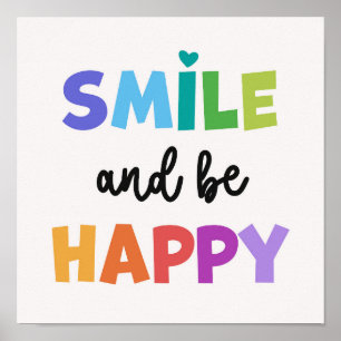 Smile And Be Happy Positive Wall Art