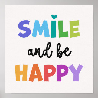 Smile And Be Happy Positive Wall Art