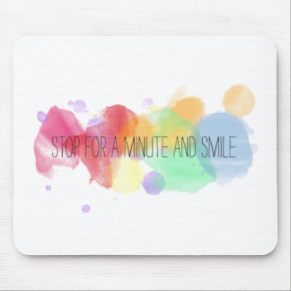 smile and happy peace life with colourful quote mouse pad