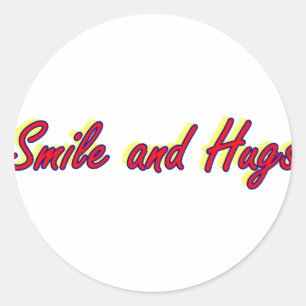 Smile and Hugs Classic Round Sticker