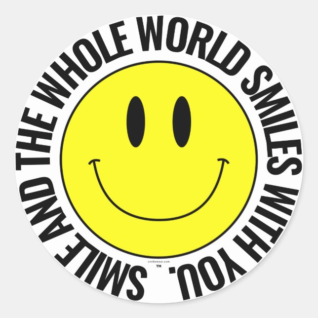 Smile And The Whole World Smiles... Smilie Sticker (Front)