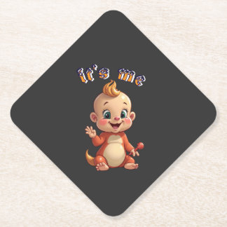 smile at cute baby's joy, and happiness. paper coaster