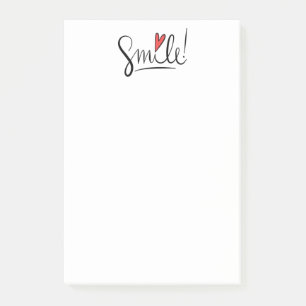 Smile Attitude Love Red Heart Motivational Post-it Notes