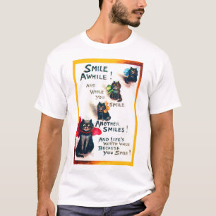Smile Awhile, Black Cat, Louis Wain T-Shirt
