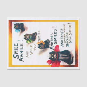 Smile Awhile, Black Cat, Louis Wain Tissue Paper