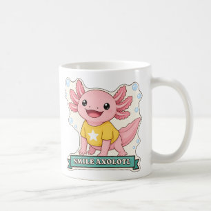 Smile Axolotl Happy Pink Axolotl Pun Coffee Mug