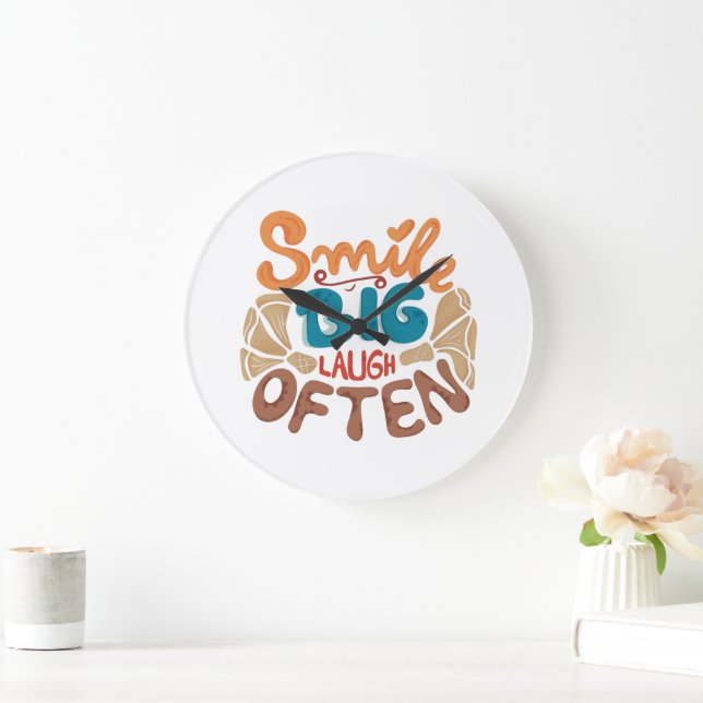 Smile Big Laugh Often: Joyful  Large Clock (Home)