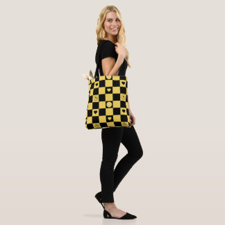 Smile black and yellow tote bag