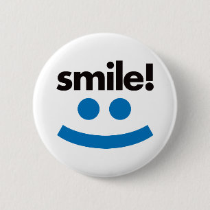 Smile - Blue 6 Cm Round Badge