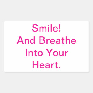 Smile Breathe Yoga Hankamer Artjunkhaus Peace Life Rectangular Sticker