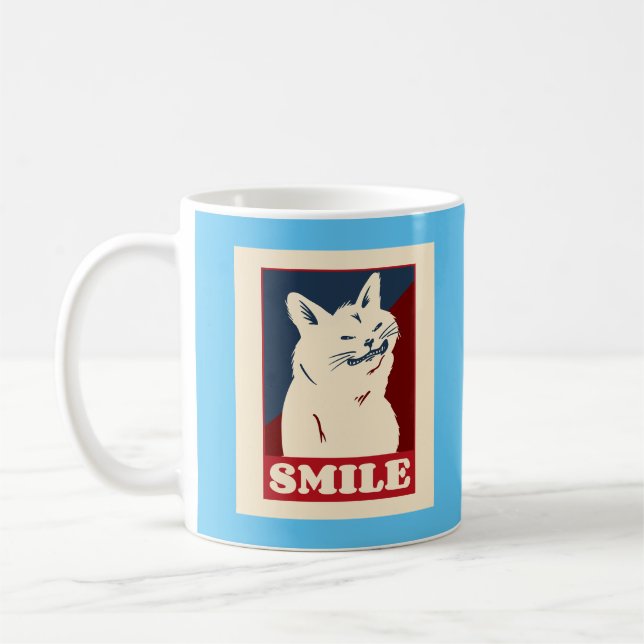 SMILE CAT FUNNY COFFEE MUG (Left)