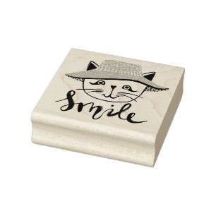 Smile Cat Rubber Stamp