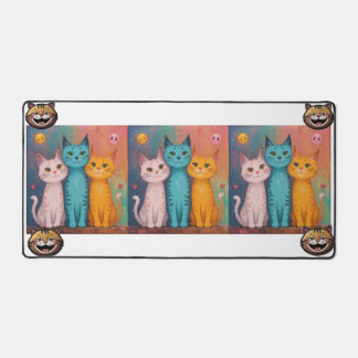 smile cats desk mat