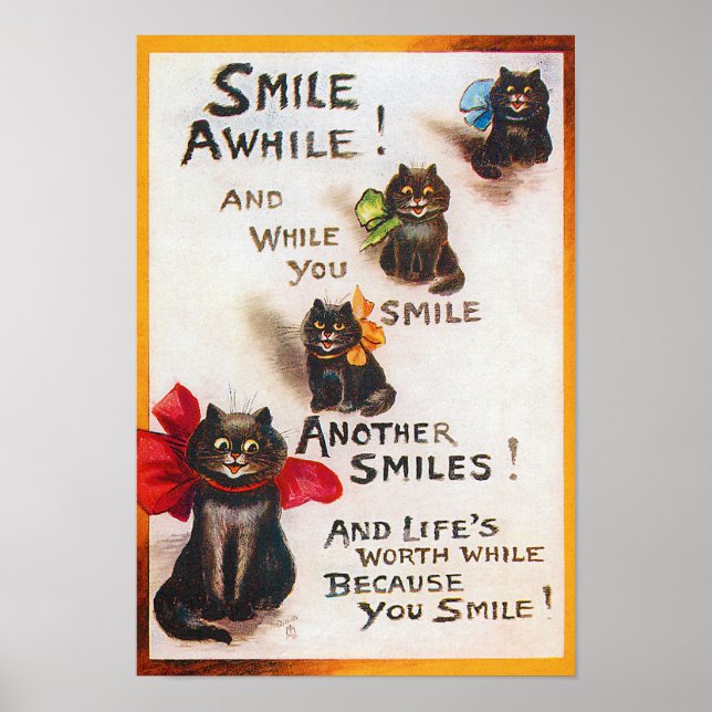 Smile Cats, Louis Wain Poster (Front)