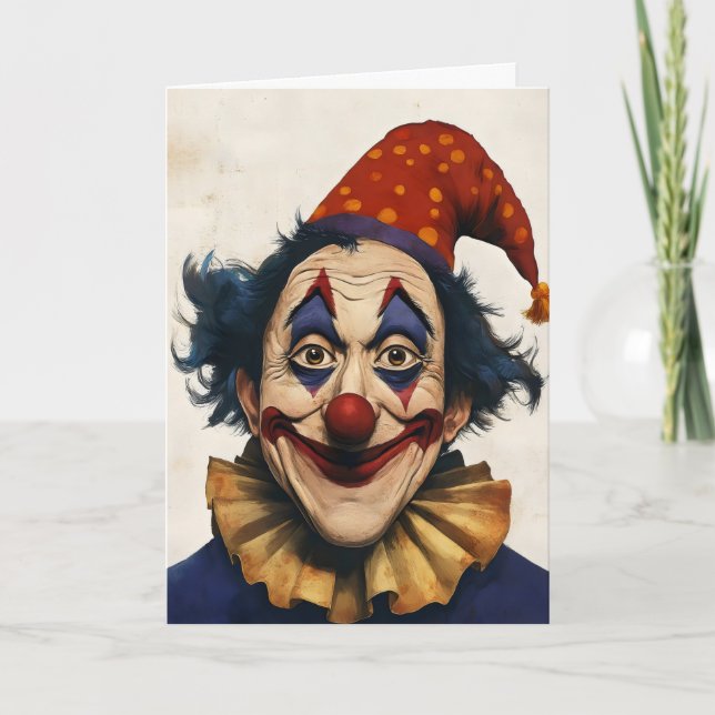 Smile Clown April Fools Day Holiday Card (Front)