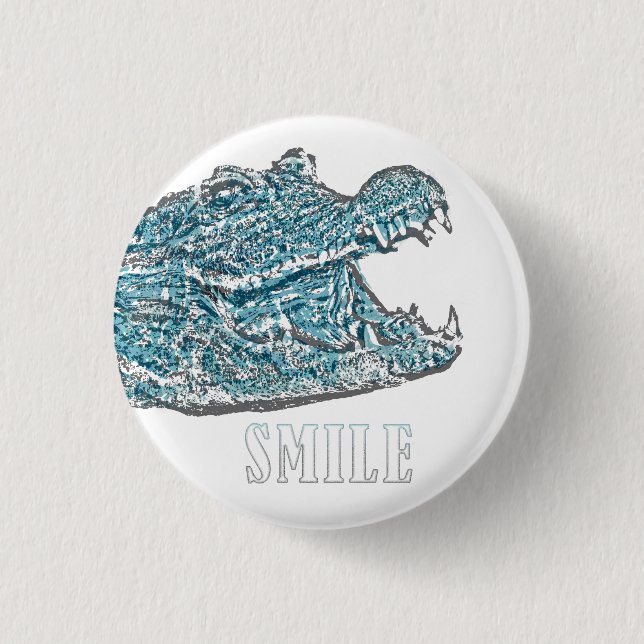 Smile Crocodile  3 Cm Round Badge (Front)