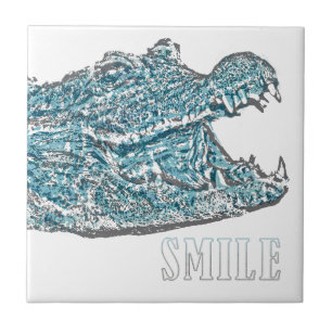 Smile Crocodile Ceramic Tile