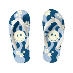 Smile - Dark Blue, Light Blue and Cream Kid's Thongs