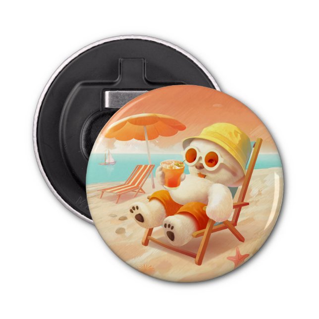Smile Dog – Beach Mode On Bottle Opener (Front)