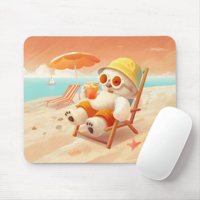 Smile Dog – Beach Mode On Mouse Pad (With Mouse)