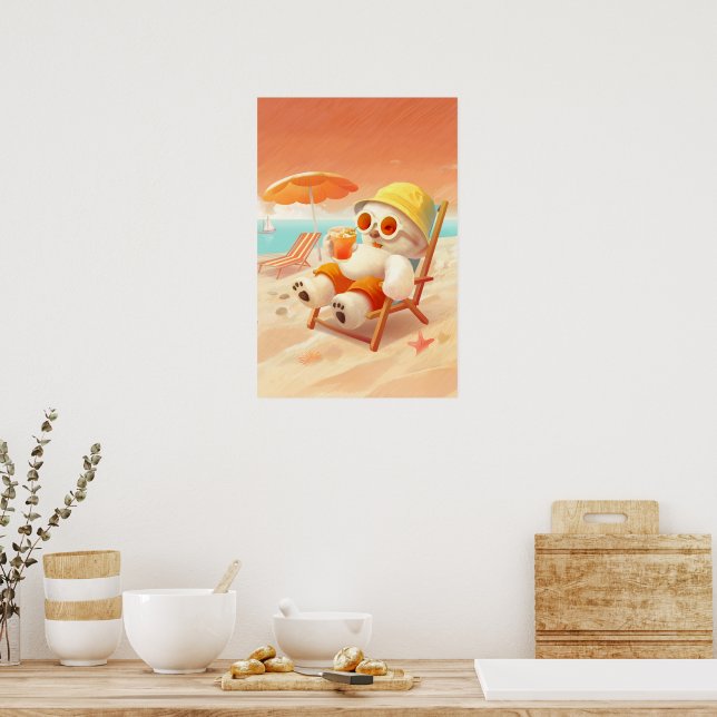 Smile Dog – Beach Mode On Poster (Kitchen)