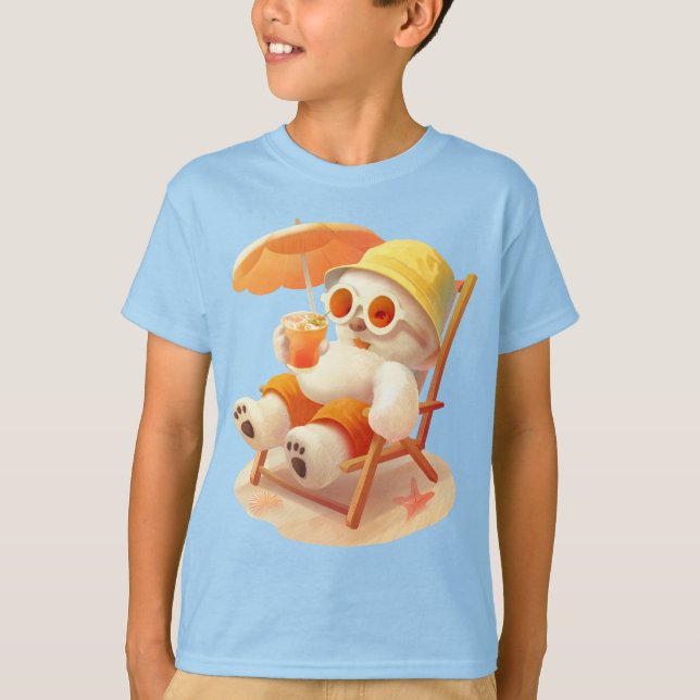 Smile Dog – Beach Mode On T-Shirt (Front)