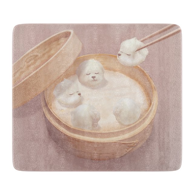 Smile Dog – Xiao Long Bao Delight Cutting Board (Front)